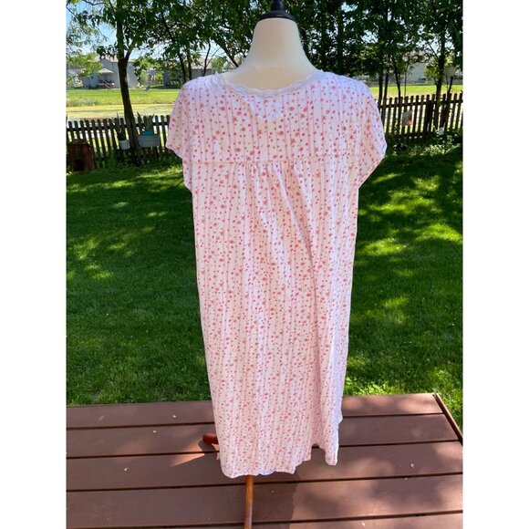 Vintage-Inspired Pink Floral Cotton Nightgown 3X Villager Woman By Liz Claiborne - Picture 4 of 7